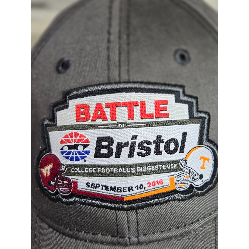 Battle at Bristol 2016 Virginia Tech vs Tennessee Football Hat Gray Baseball Cap - Picture 2 of 9